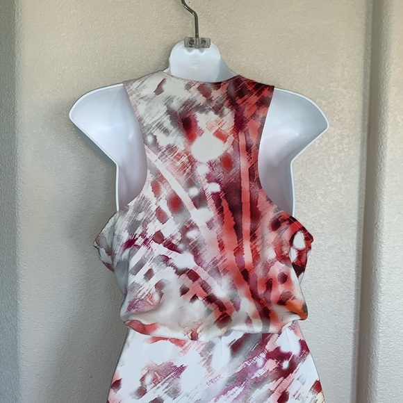 PARKER modern romantic ruffled silk dress, hi-lo, ruffles, sleeveless. M EUC - Picture 9 of 17